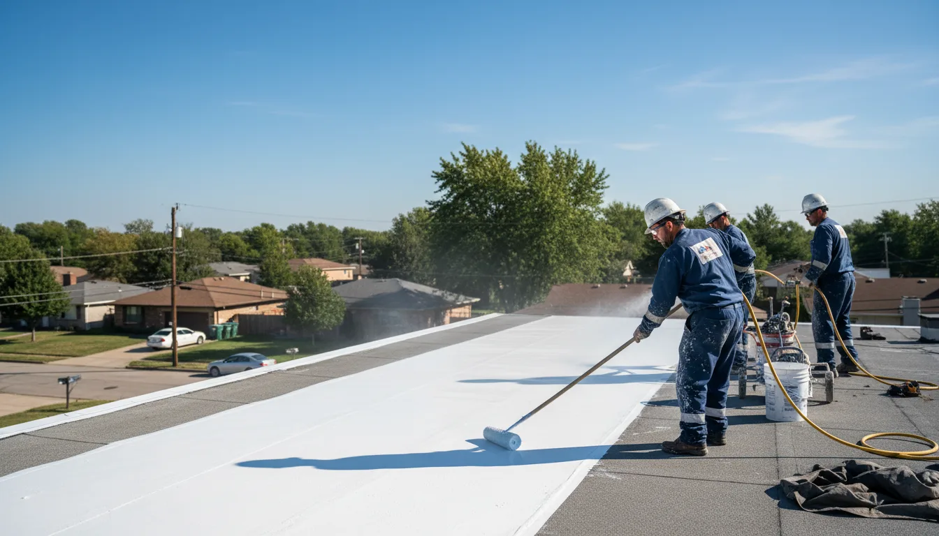 Commercial roof coating in Utica, IL near me